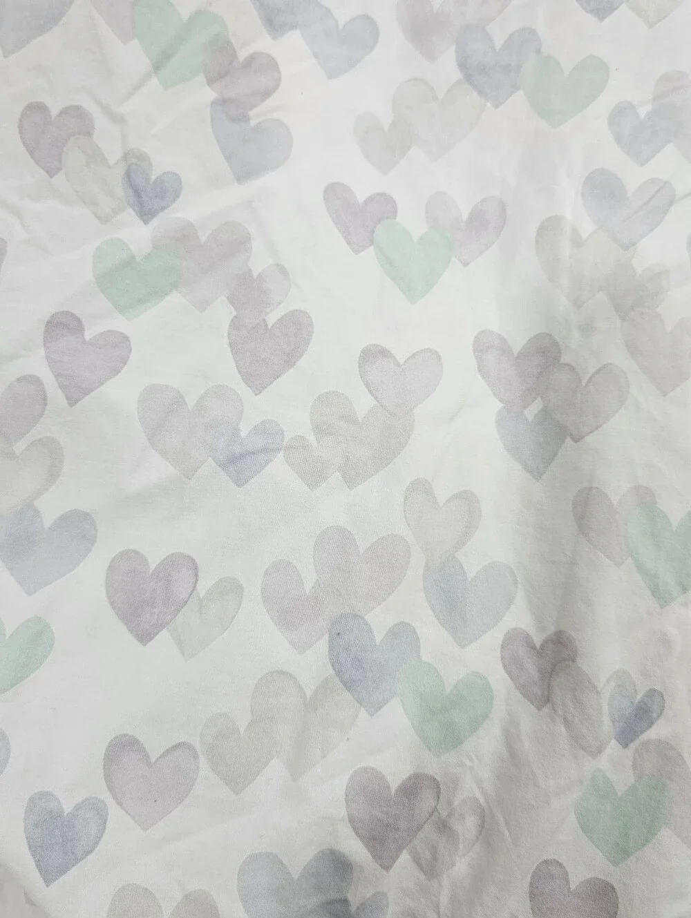 Pottery Barn Kids Love Hearts Soft Pastels FULL Fitted Sheet Organic Cotton